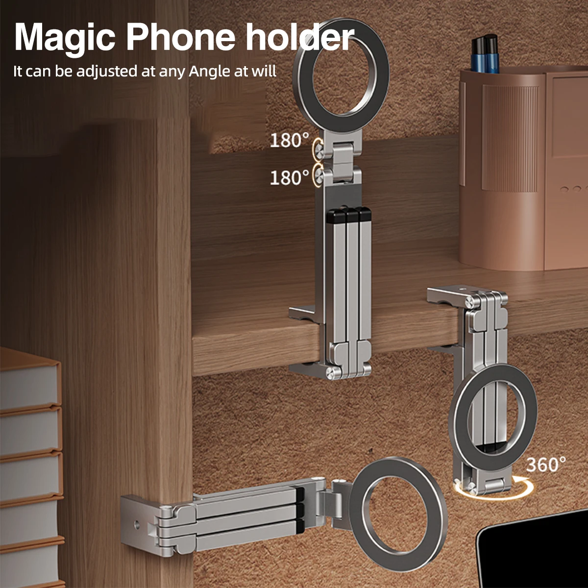 Adjustable Universal Magnetic Phone Holder Travel Essentials Flexible Rotation Hands-Free Airplane Phone Mount Seat Phone Stand