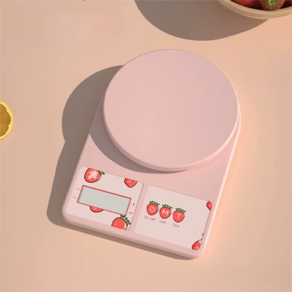 High Precision Strawberry Electronic Kitchen Scale Battery-powered Digital Display Food Weighing Scale Convertible Units
