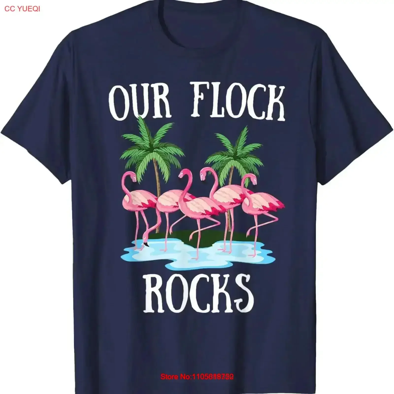 Our Flock Rocks Flamingos Lover Family Vacation Group T Shirt vintage Washed Stretched Top For Everyday Wear Versatile graphic