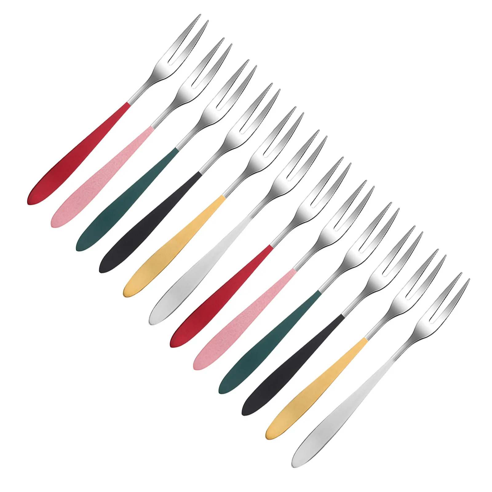 

12pcs Stainless Steel Fruit Forks Appetizer Dessert Snacks Cake Tableware Lightweight For Party Banquet Hotel Home Use Kitchen