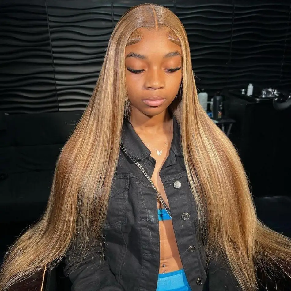 

Прямой парик 13x4 с мелированием, цветной парик 13x6 с кружевной передней частью, 100% натуральные человеческие волосы, для женщин, предварительно выщипанный, цвет 4/27, бразильский парик с кружевной фронтальной частью