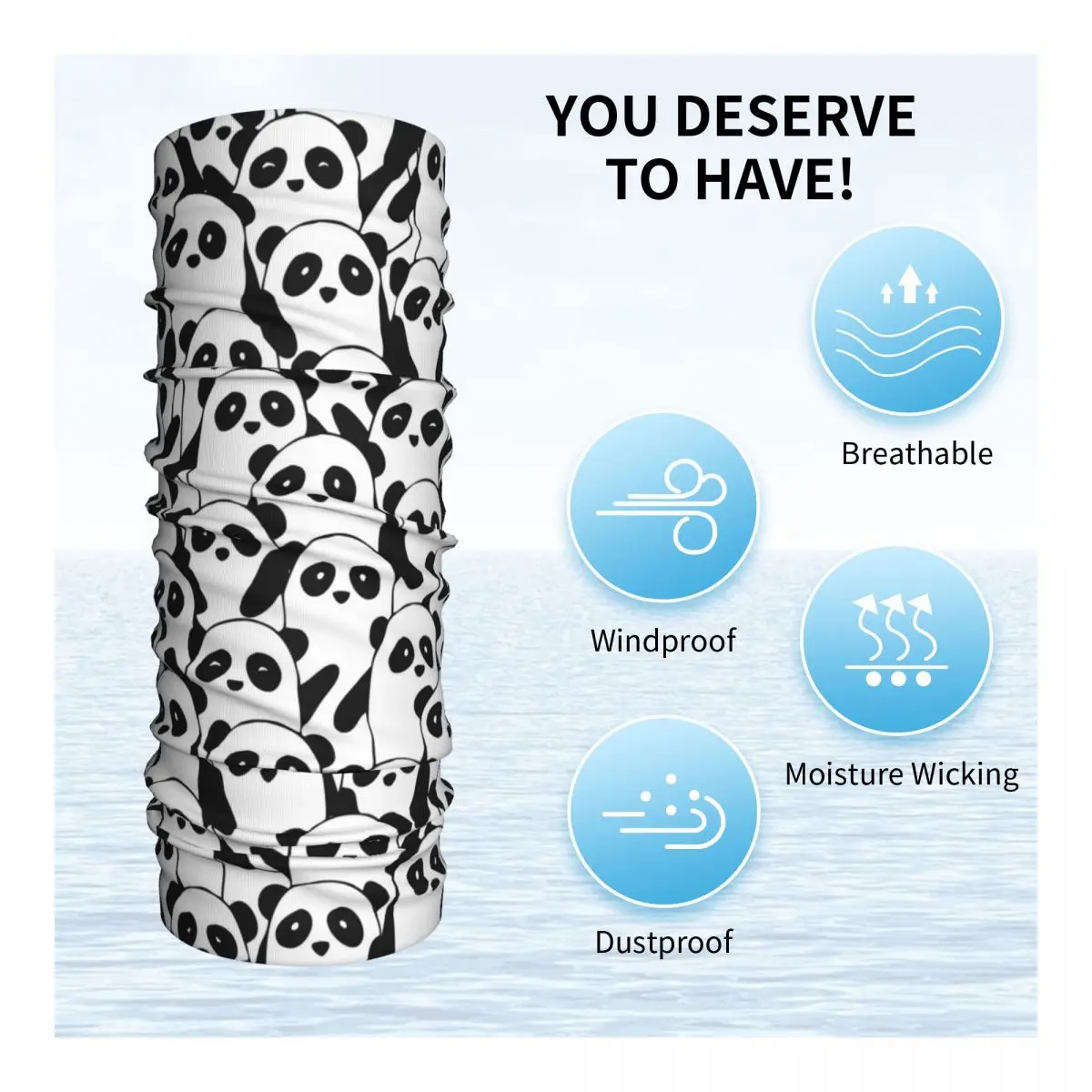 Pandamonium Panda Bear Cute Bandana Neck Cover Printed Balaclavas Wrap Scarf Outdoor Headwear Fishing Men Women Adult Windproof