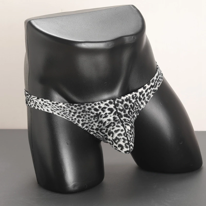 Tanga de algodão com estampa leopardo para homens, cuecas sexy, calções de lingerie, cordas G, cuecas, alta qualidade