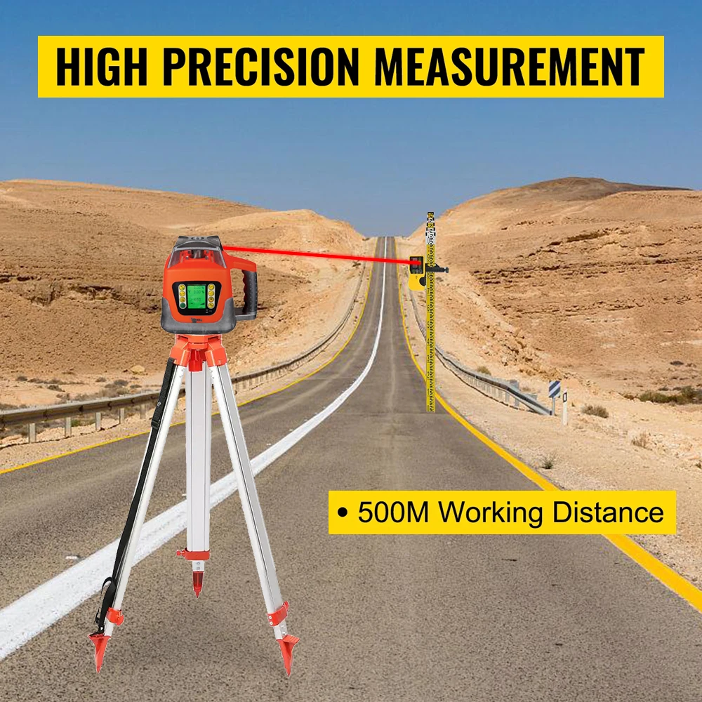 Heipoe 203R Self-leveling Rotarying Laser 500m working Range Red Beam Rotary Laser Level with LCD