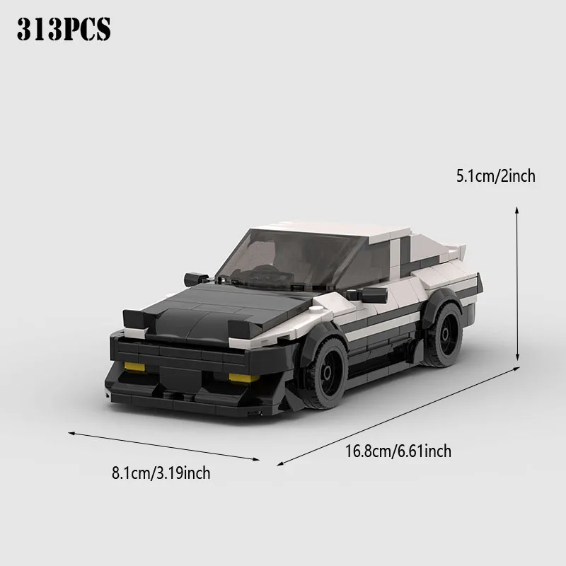 

313pcs AE86 Racing Car Model Building Block Toys Classic MOC Educational Gift for Kids Car Model Kit for Assembling & Display