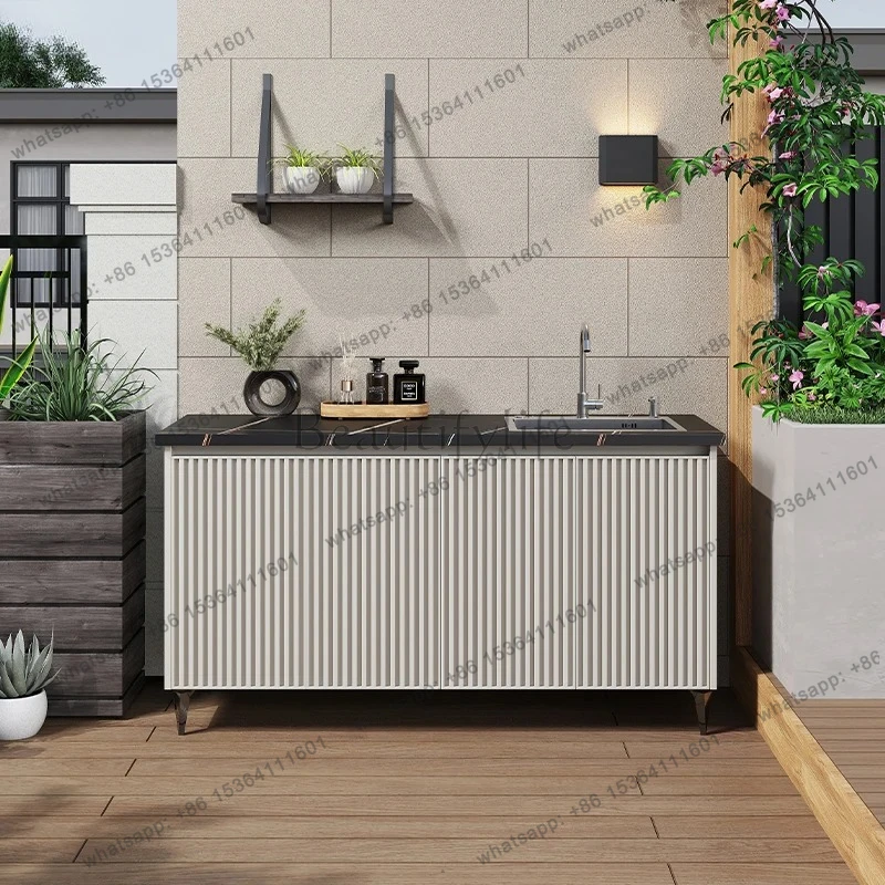 outdoor courtyard balcony waterproof sunscreen aluminum alloy sink integrated wash basin terrace waterproof