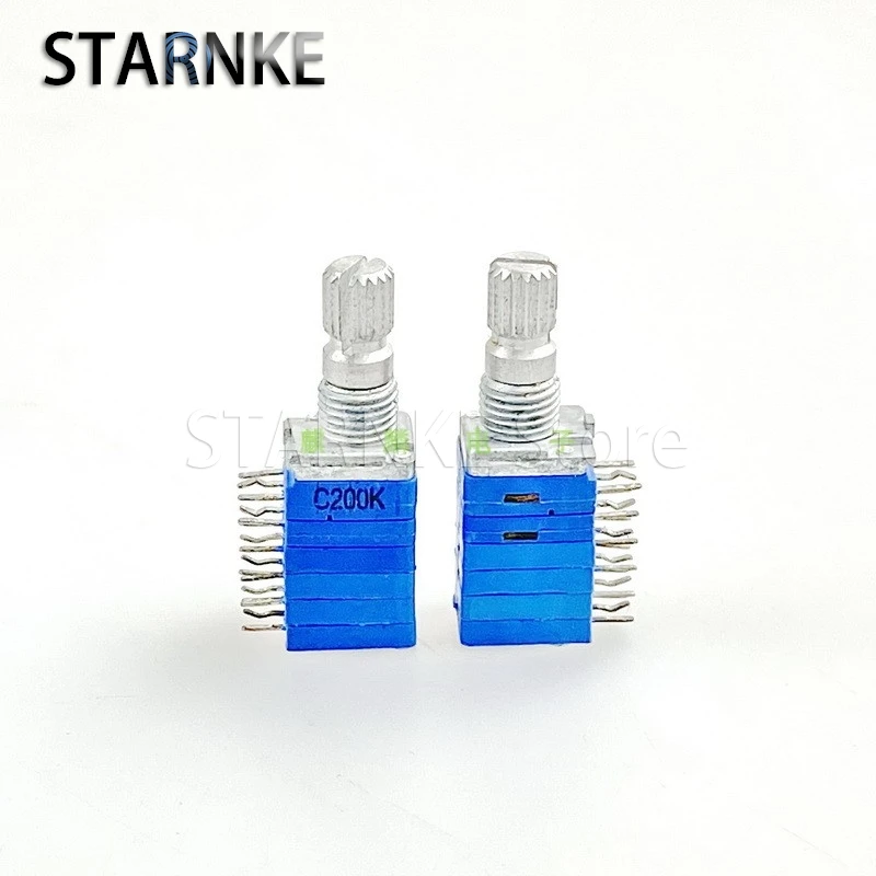 3PCS 09 Type C200K 6-link Plastic Amplifier Audio multi-channel Gain Volume Potentiometer 15mm Knurled Shaft