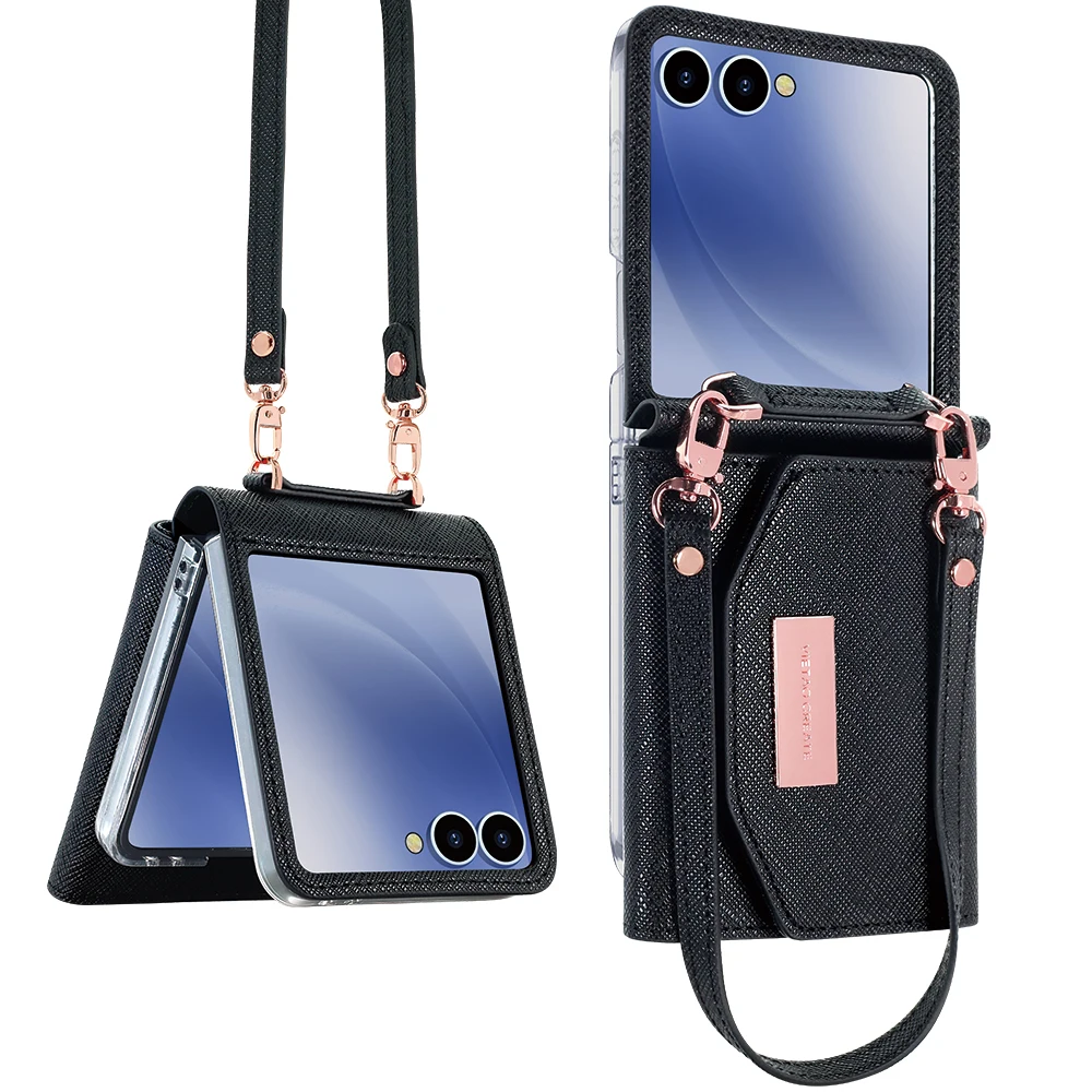 Vietao Hülle für Samsung Galaxy Z Flip 8, Damen-Kartenetui aus PU-Leder mit Handgelenkschlaufe für Galaxy Z Flip 7, Flip 6/5/4/3