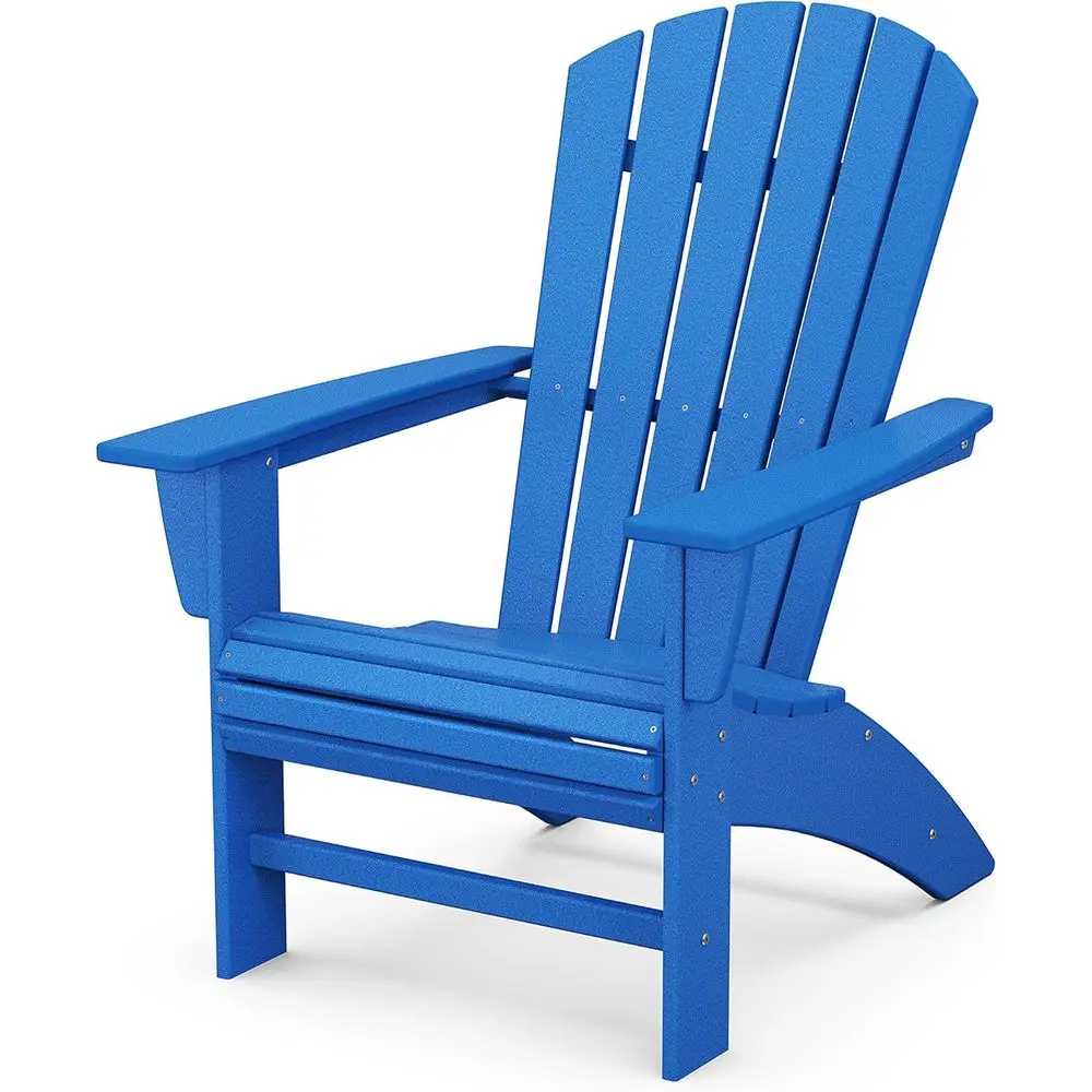 

Curved Back Adirondack Chair - Durable HDPE Outdoor Furniture for Patio, Lawn, Deck, Dock, Beach, Pool