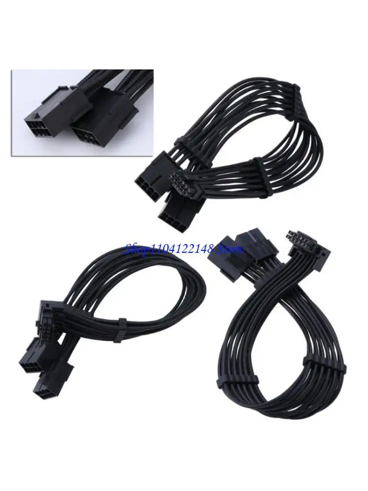 P9FA for RTX4000 Series 2x 8Pin Female to PCIE 5.0 12+4 16Pin Video Card Cable 12VHPWR PCIE 5.0 Straight/Elbow Head Cable