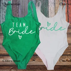 2024 New S-3XL Team Bride One-Piece Swimsuit Squad Woman Green Swimwear Bachelorette Party Swimsuits Beatchwear Bathing Suit