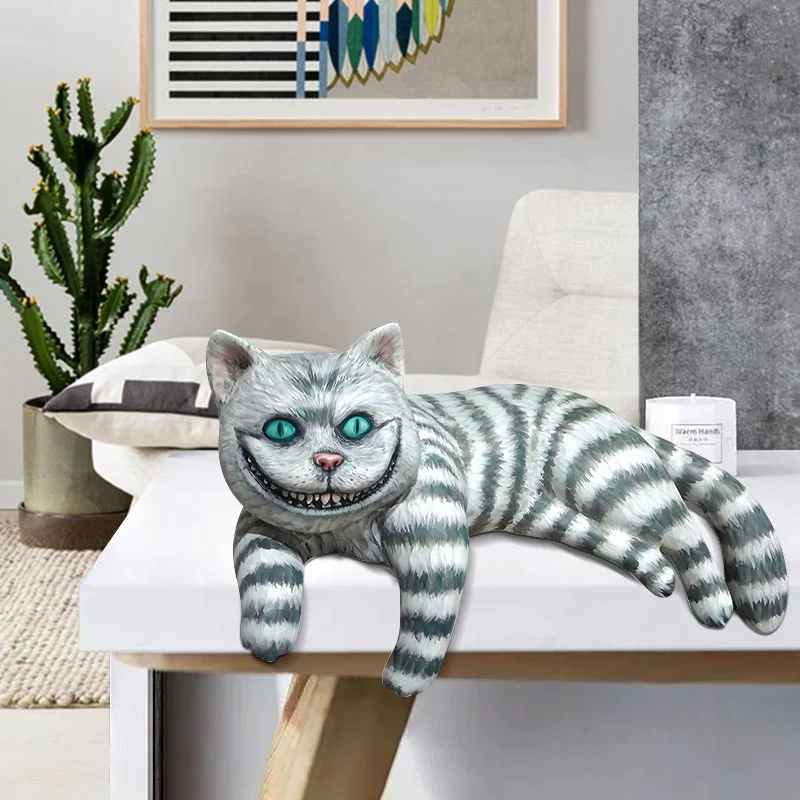 Beautiful Cartoon Animal Glass Fiber Reinforced Plastic Resin Crafts Online Art Decoration Creative Red Card Poker Cat Sculpture