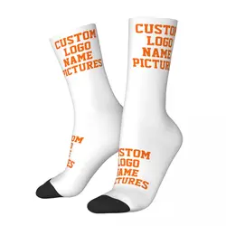 Hip Hop Retro Personalized Photo Picture Customized Men Women Socks Custom Logo Name Pictures Pattern Crew Sock Cute Gift