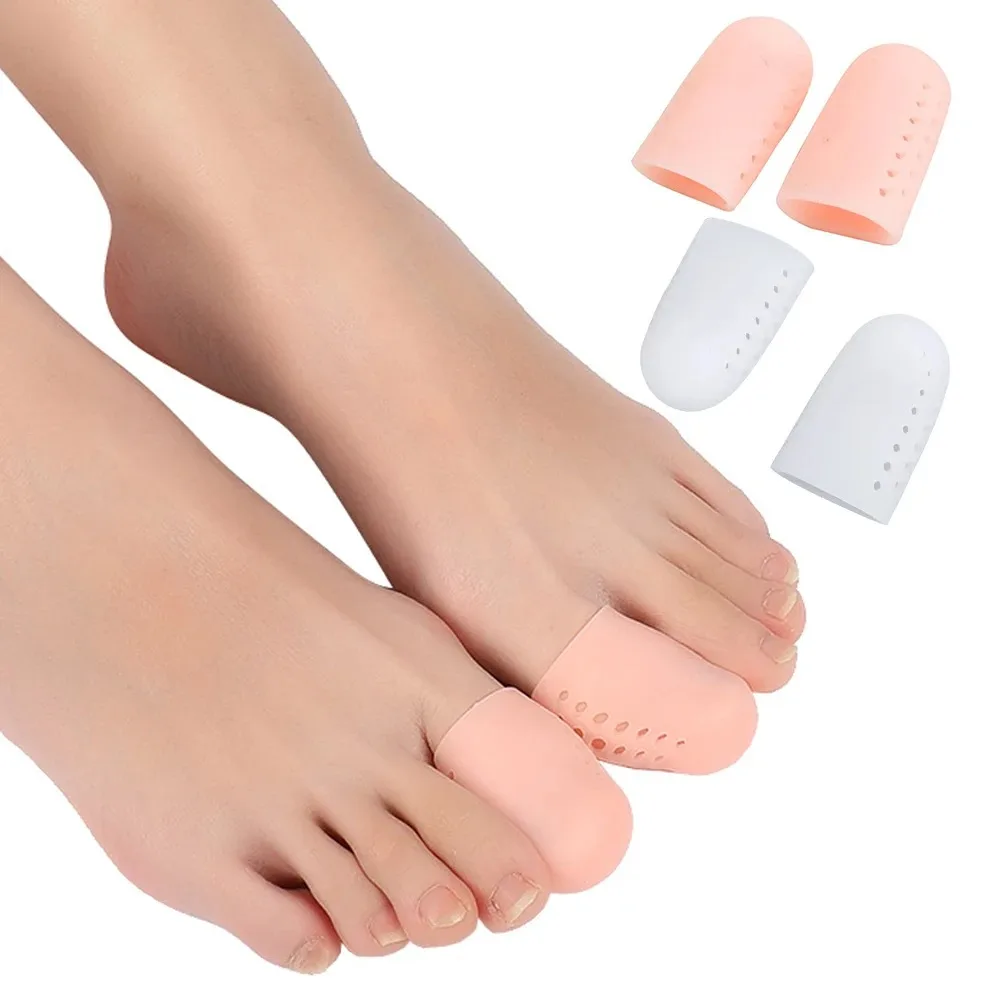 2Pcs Silicone Toe Caps Anti-Friction Breathable Prevents Blisters Toe Caps Cover Protectors Foot Care Toe Protector