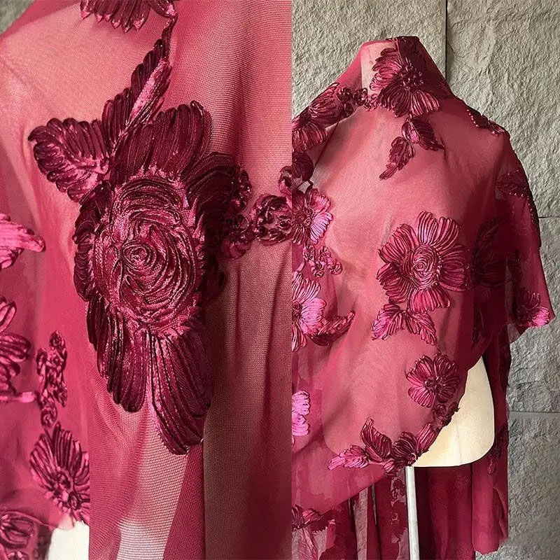 hibiscus-flower-elastic-3d-embroidery-texture-lace-sheer-mesh-fabric-for-chinese-style-dress-fashion-designer-material