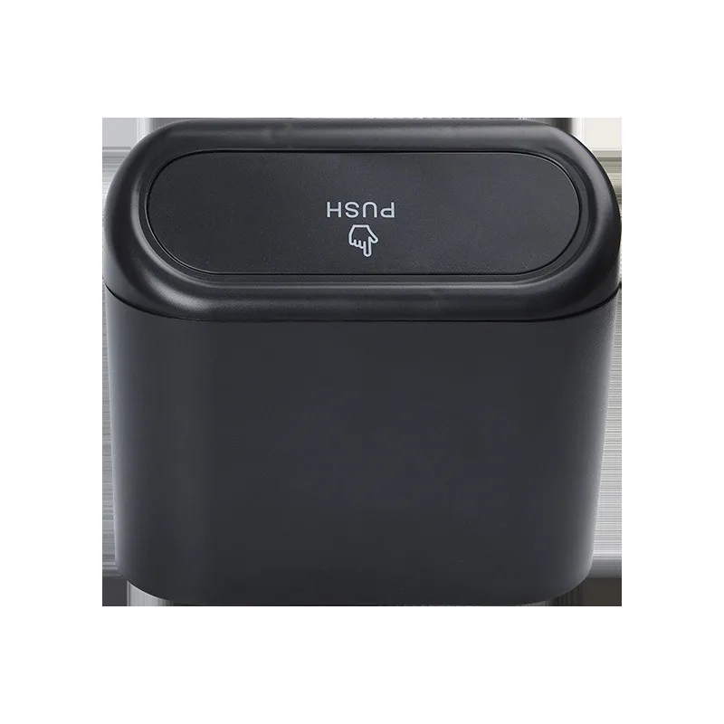 Practical Car Clamshell Trash Bin Hanging Vehicle Garbage Dust Case Storage Box AB Square Press Trash Auto Interior Accessories