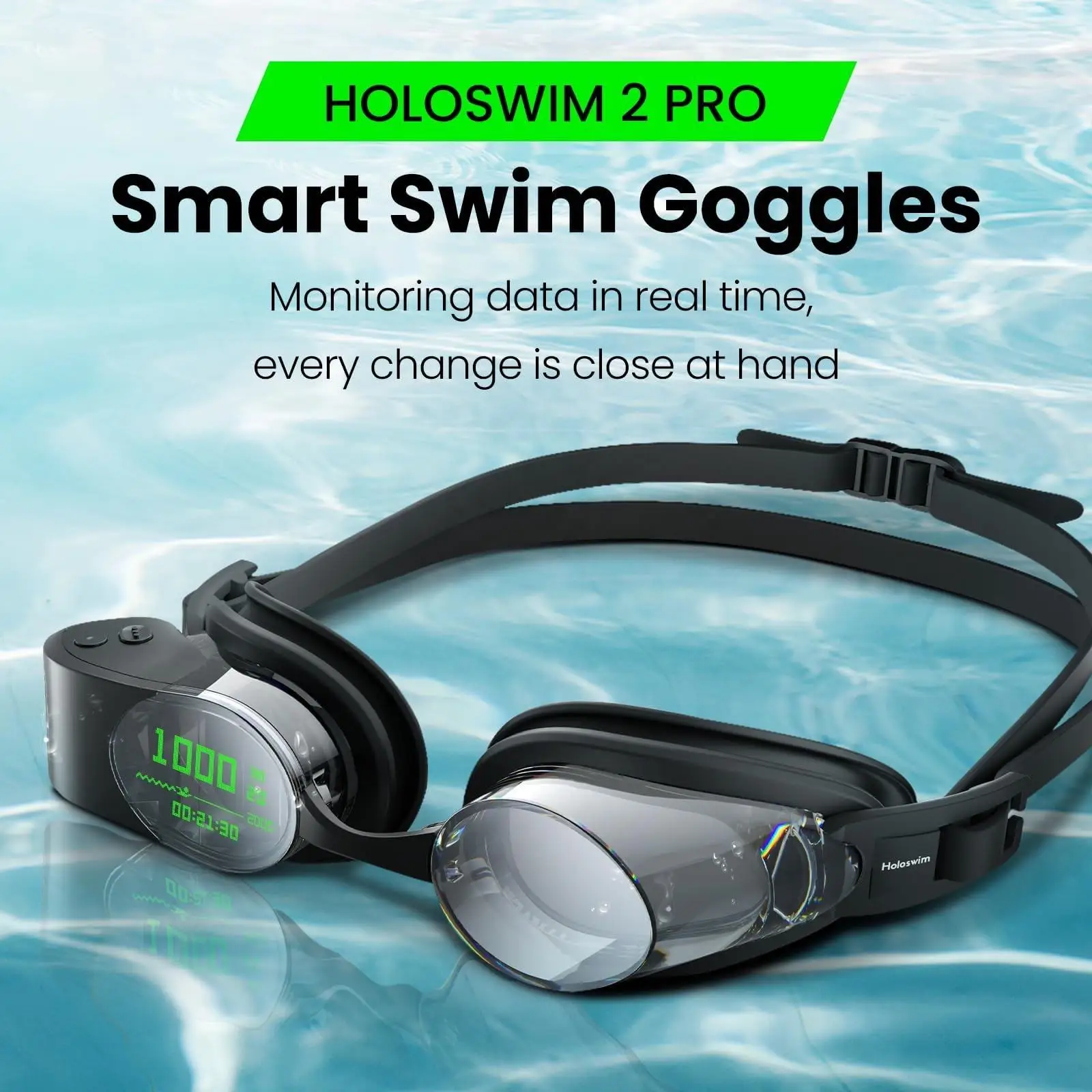 

Умные очки для плавания Holoswim 2 PRO с AR-функциями, мониторингом данных в реальном времени, антизапотевающим покрытием и поддержкой приложения Holosport.