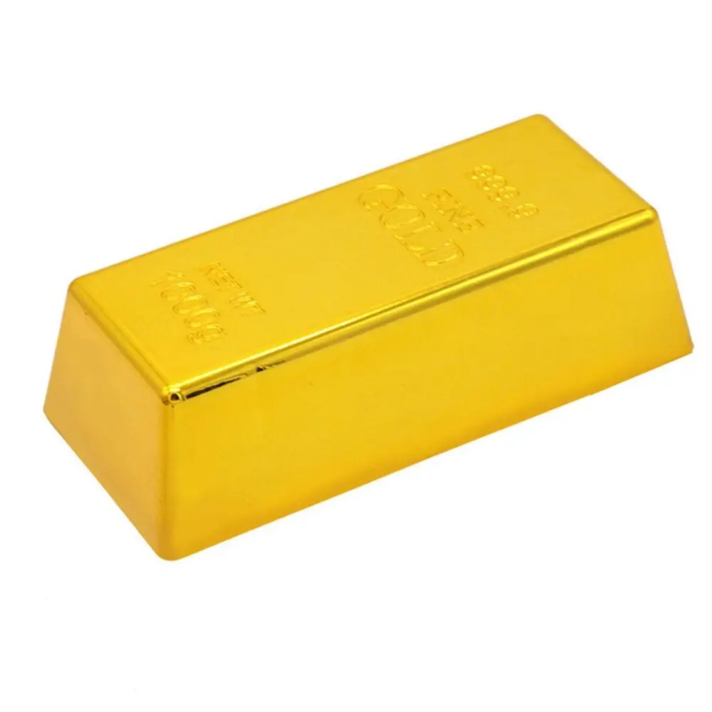 

Office Accessory Simulation Fake Gold Bar Glittering Door Stop Golden Brick Table Decor Movie Prop Bullion Bar Novelty Gift