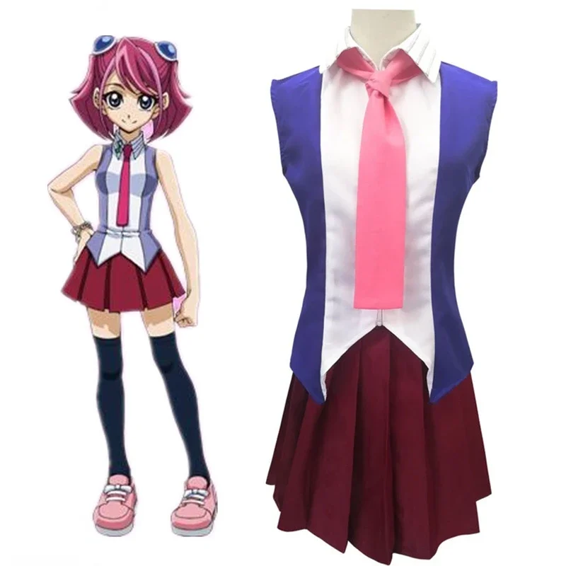 

Anime Cos Yu-Gi-Oh! ARC-V Yuzu Hiragi Cosplay Costumes Uniform