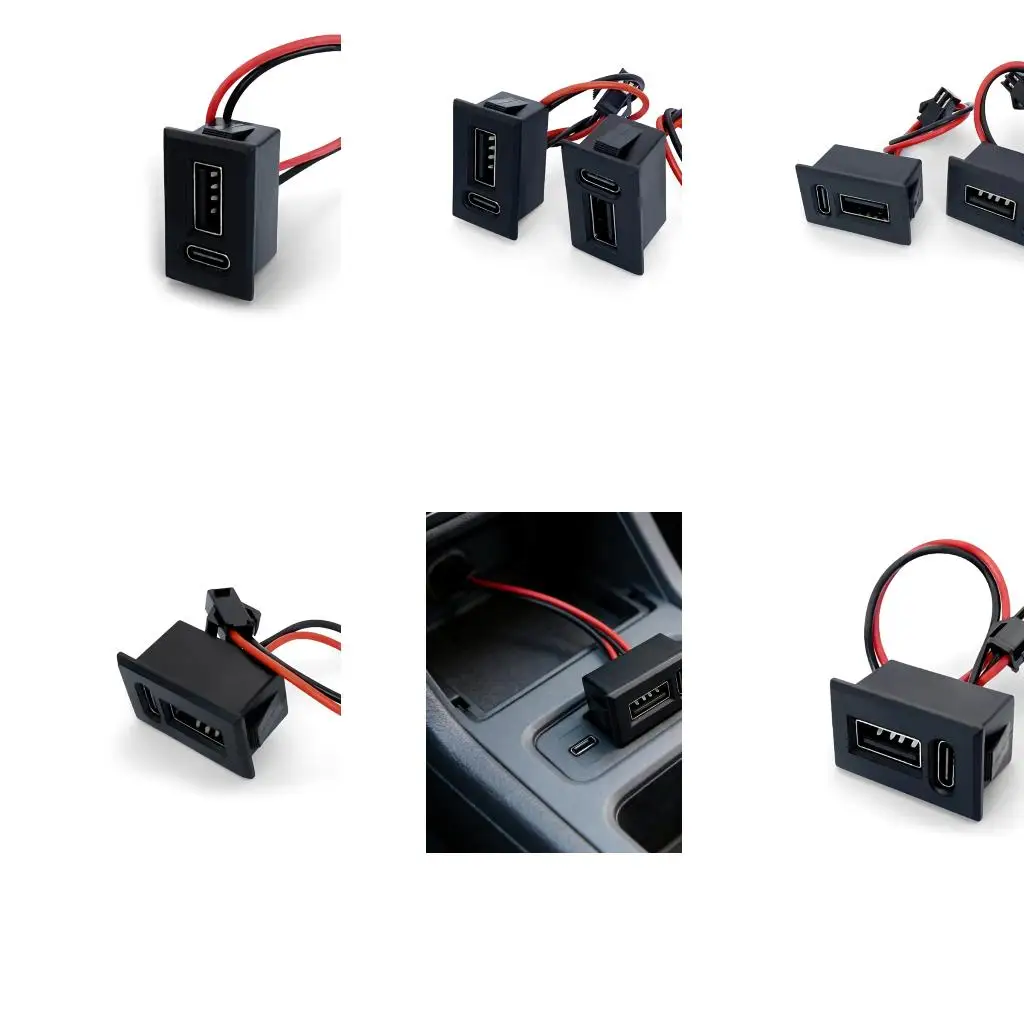  USB Type C Female Flush Mount Adaptor Socket for Various Electronic Devices