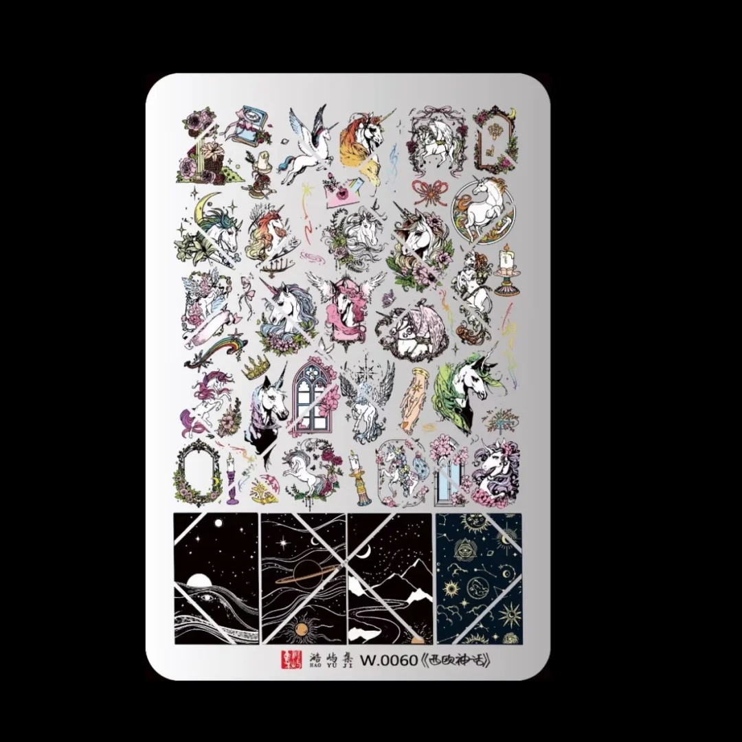 1PC Lace Rabbit Bowknot Nail Stamping Plates  Line Printing Stencil Nail Stamp Templates Nail Art Tools