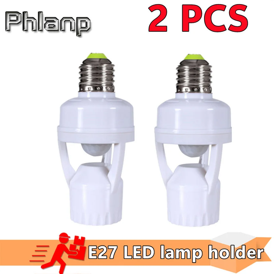 

2pcs Smart Light Bulb Switch110V-240V PIR Induction Infrared Motion Sensor E27 LED lamp Base Holder Socket Adapter Converter