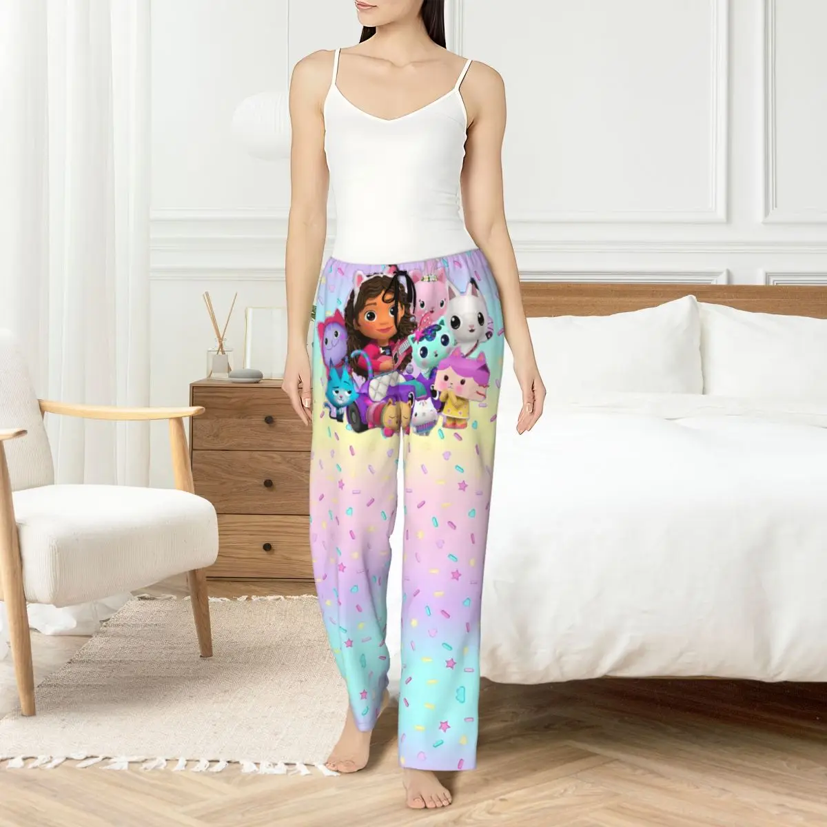 

Custom G-Gabbys Dollhouse Pajama Pants Sleepwear Womens Elastic Waistband Sleep Lounge Bottoms with Pockets