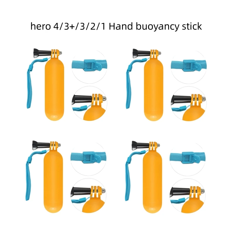 1pcs For GoPro Floating Hand Grip Yellow Floatation Rod Monopod Handle For GoPro Hero 4/3+/3/2/1 Buoyancy rod in hand