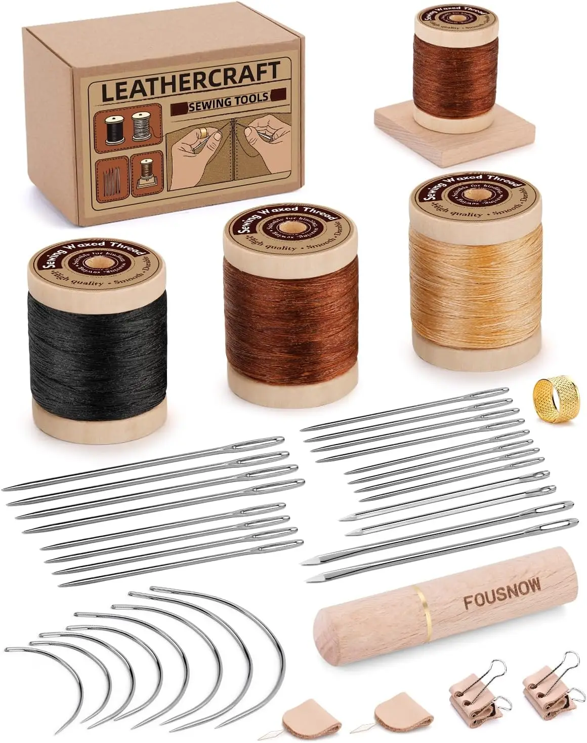 IMAZY مجموعة الخياطة الجلدية الإبر للخياطة اليدوية مع مشمع الموضوع الموثق كليب مجموعة الخياطة الثقيلة للأحذية أكياس قماش