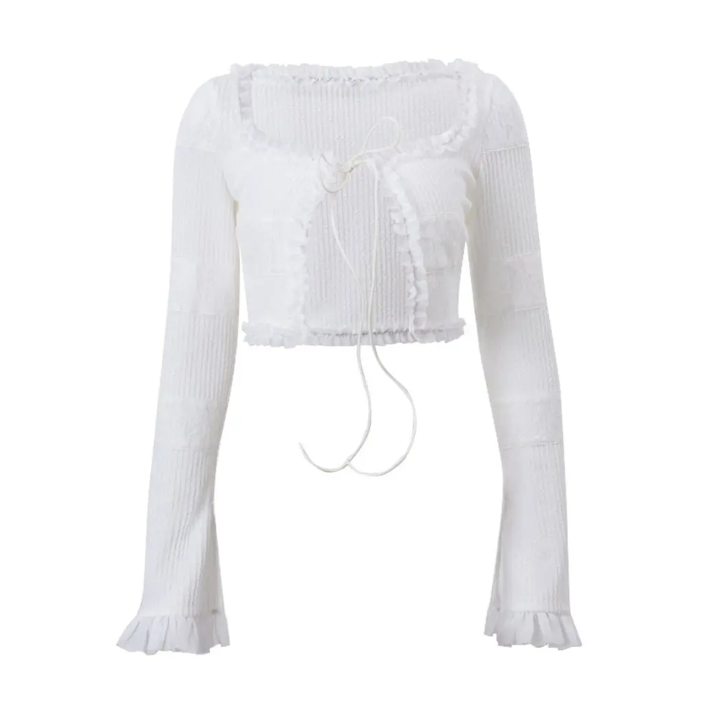 

Женский вязаный кардиган и шорты с рюшами, комплект в европейском и американском стиле, осень-зима, сексуальный квадратный воротник, рукав-колокольчик