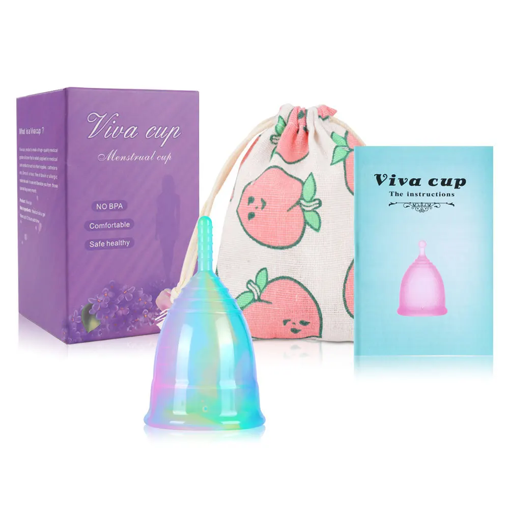 

Medical Silicone Menstrual Cup Can Replace Sanitary Napkins Tampons Gift Box Packaging Includes Cloth Bag and Instruction Book