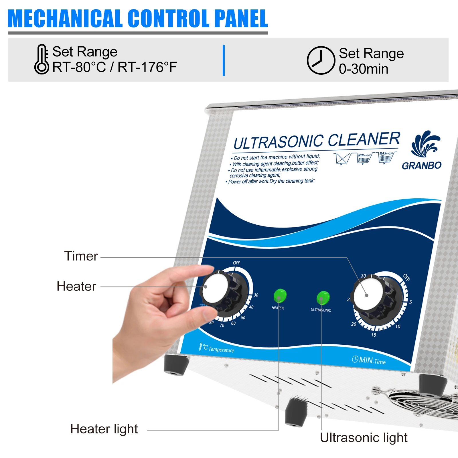 Limpador Ultrassônico Doméstico com Aquecedor e Temporizador, Peças De Metal, Clínica Dentária, 10L, 240W, 360W, 40KHz