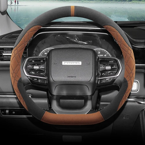 Imagen 2 del producto Para Foton Mars7 Mars 9 protector para volante de coche envoltura de gamuza ultrafina antideslizante transpirable cubiertas de mango todas las estaciones