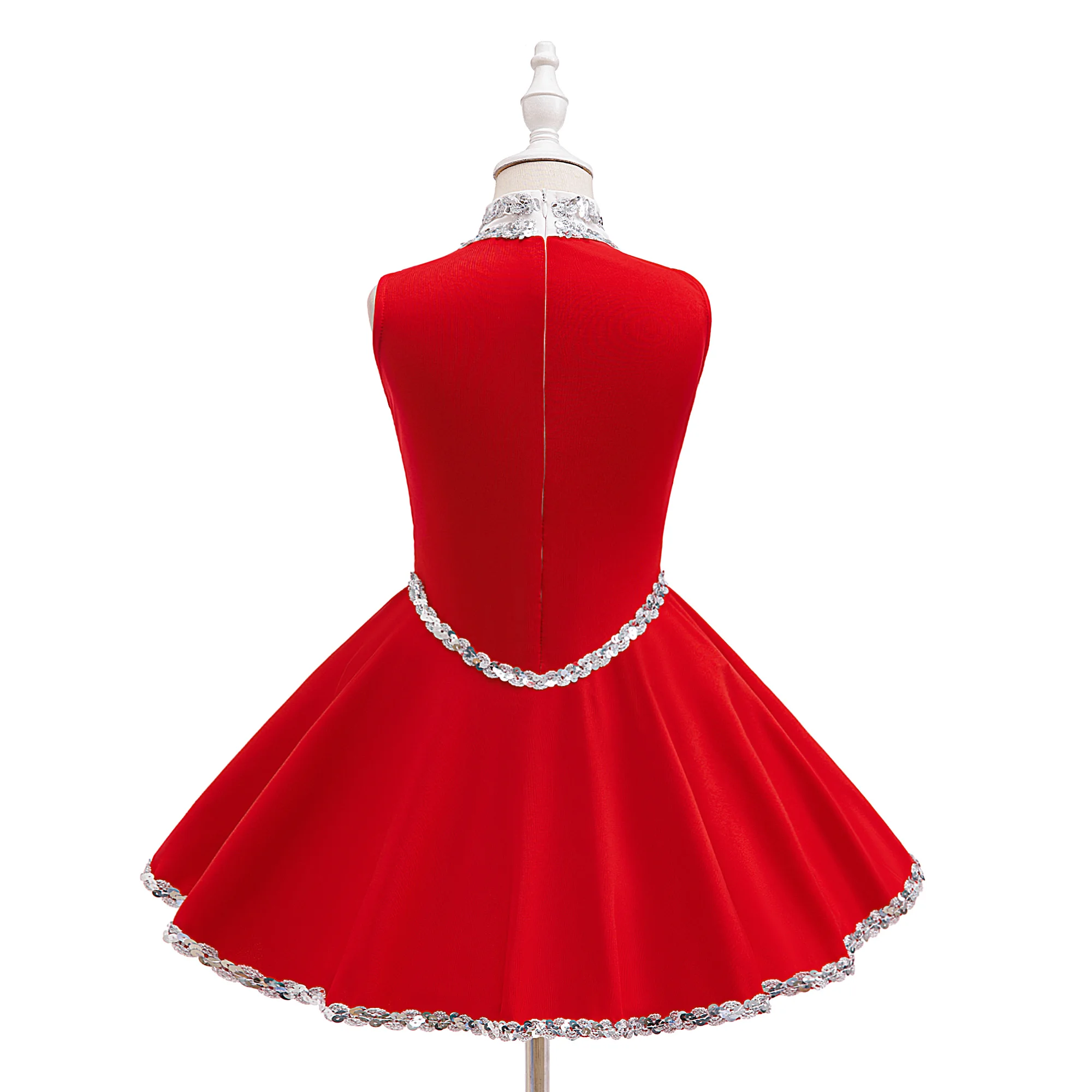  Summer Sequin Cheerleader Girls Dresses Festival Performance Birthday Prom Dress Girls Gymnastics Aerobics Performance Costume