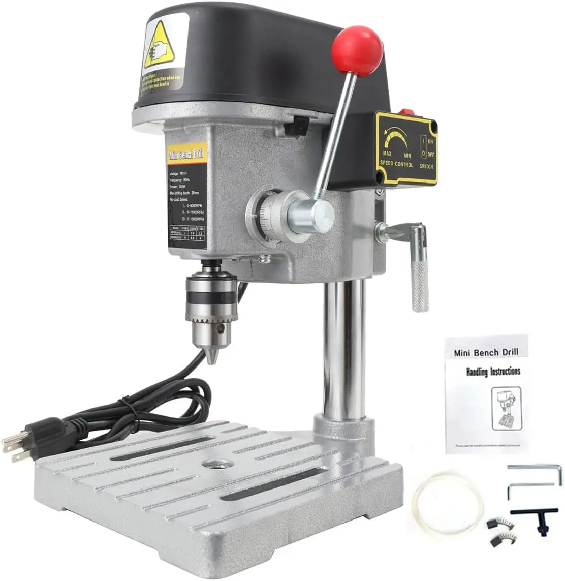 

3-Speed Benchtop Drill Press, Electric Bench Wood Drilling Machine for DIY Creation, Small