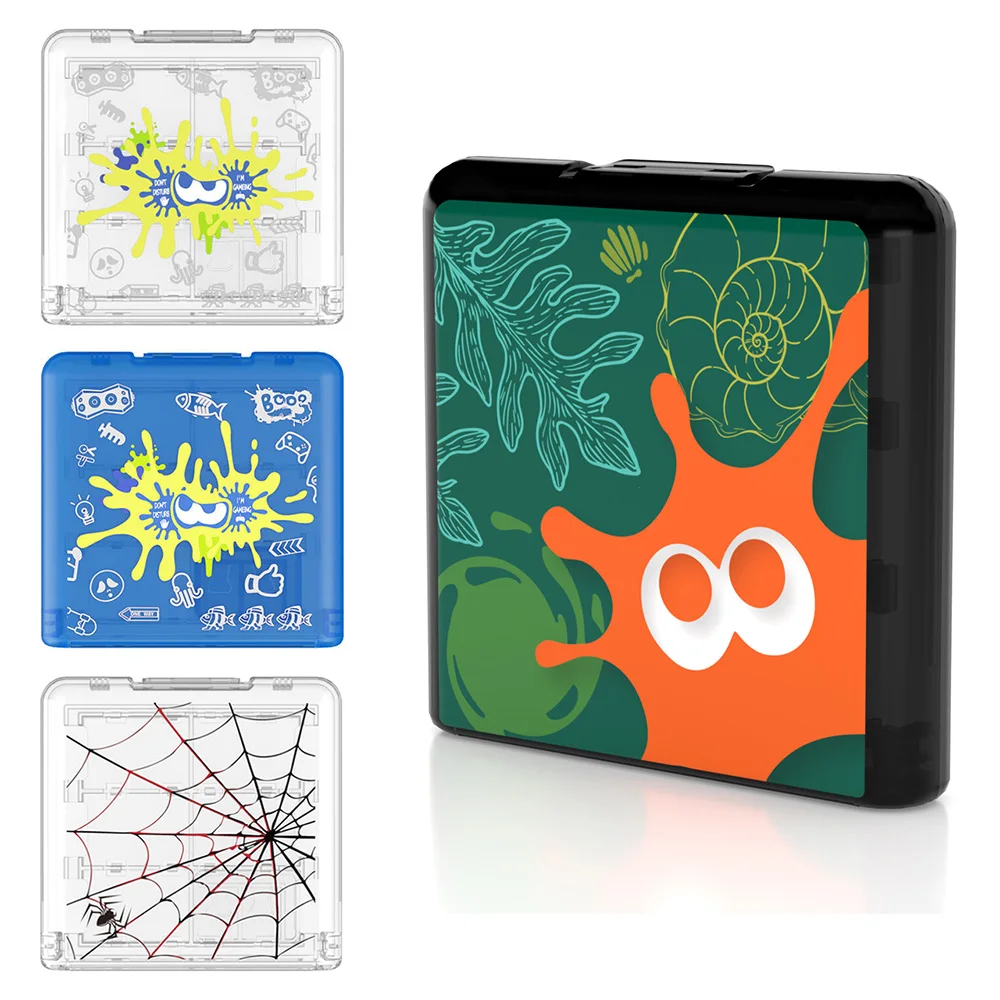 Splatoon Spielkarten-Hülle für NS Switch 2 Switch OLED Spielhalter Kassettenhülle mit 12 Spielkarten-Aufbewahrungsfächern
