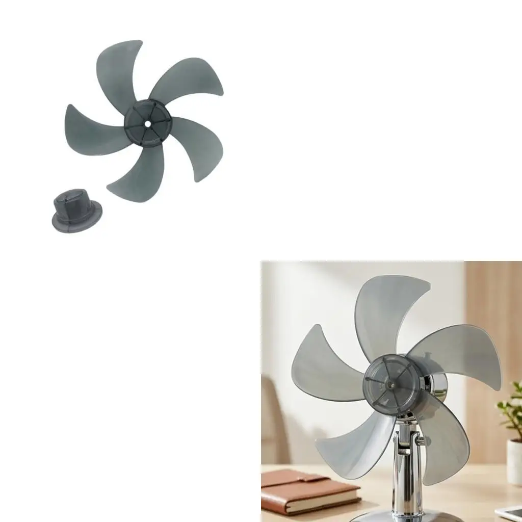 F92F 18Inch Household Plastic Fan Blade With Nut Cover 5 Leaves Standing Pedestal Fan Blade For Reliable Cooling Performances