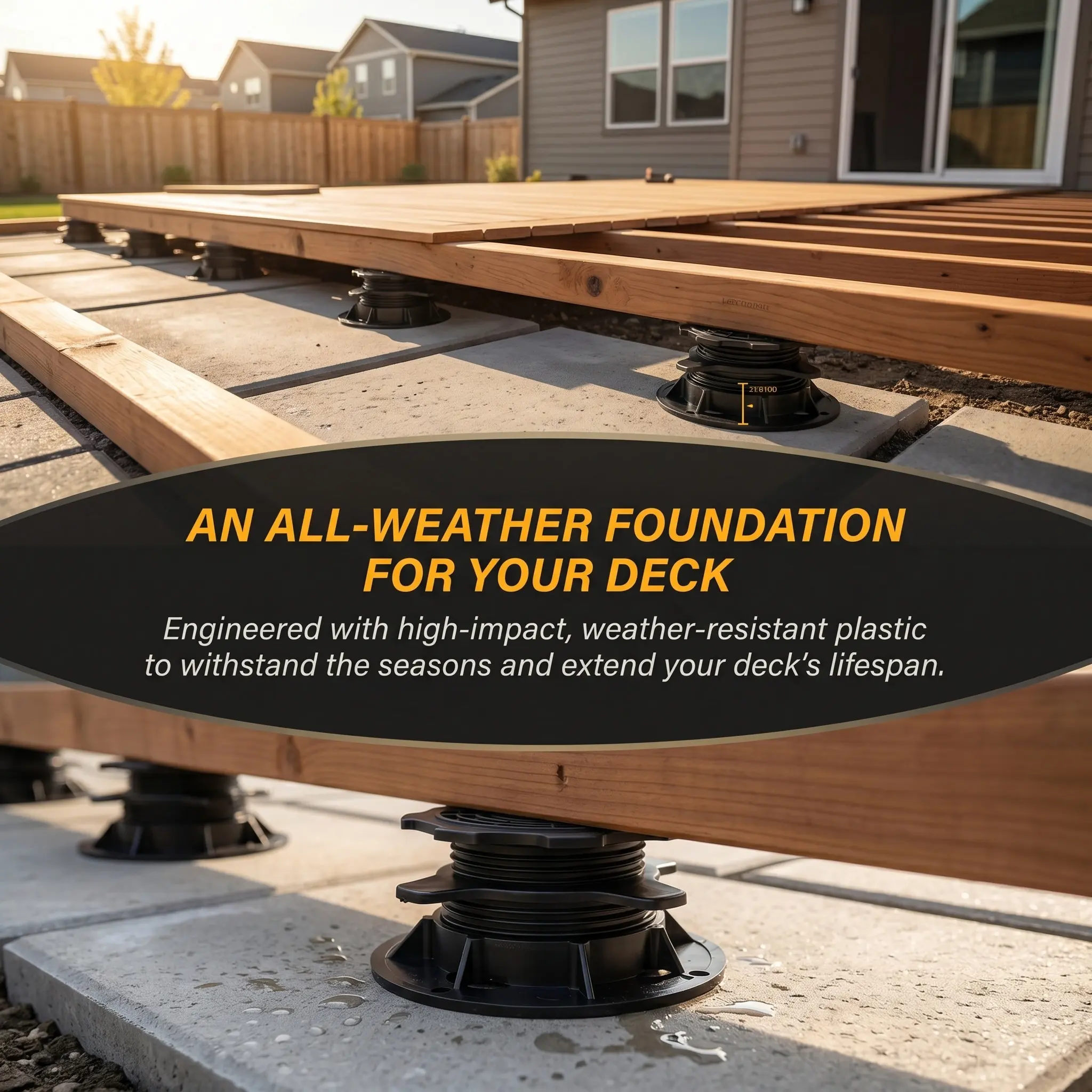 4Pcs Outdoor Deck Support System For Deck Leveling Architects Ground Pedestal Adjustable Platform Base