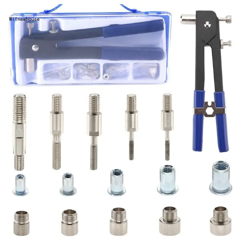 

86x Rivet Nut Tool Kits Rivnut Tool Blind Nut Rivet Guns Kits Wrench Threaded Insert Rivnut Nutserts 3/4/5/6/8 Set Dropship