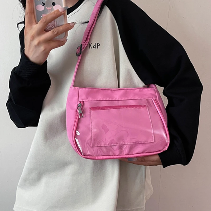 Japanese High School Girls Crossbody Bags PU JK Handbags Transparent Itabag Shoulder Bag