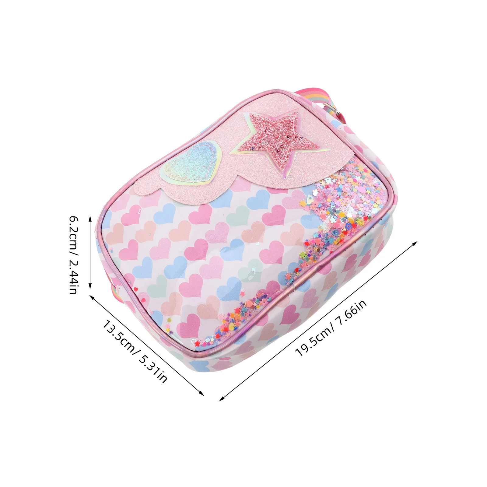 Glitter Crossbody Bag Adjustable Strap Ocean Theme Mini Purse for Girls Daily Use Party Kid Mini Handbag