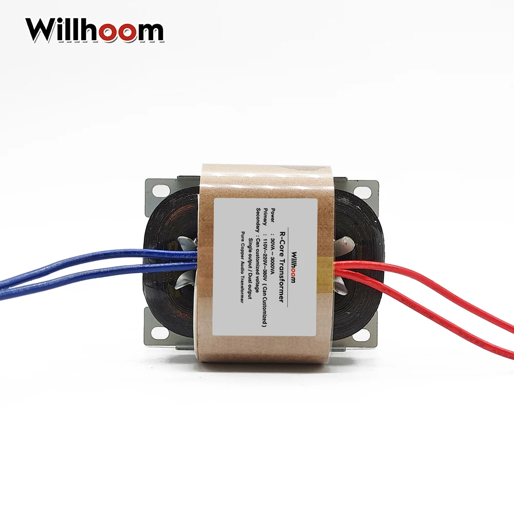 50W R-Core Power Transformer Output AC12V-0-12V 15V 18V 24V 36V 2/3Wires Pure Copper Wire Audio Amplifier Use Input 220V 110V