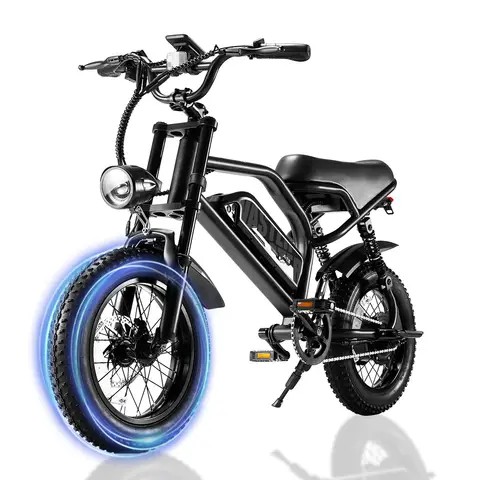 VDL Mountain Electric Bike , 16" Fat Tire Ebike, Wider Seat 250W Peak Motor, Removable Battery, Front Fork Suspension