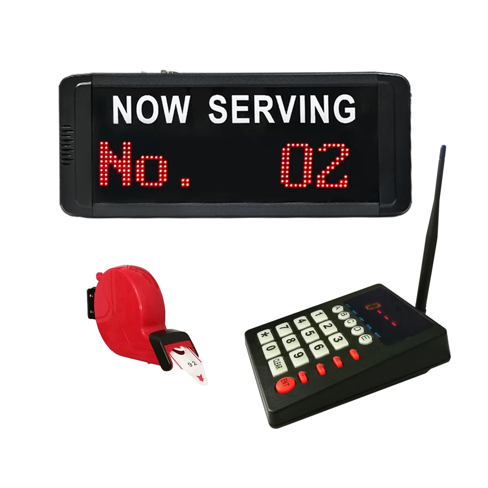 Wireless Queue Manage System Take A Number System Number Calling System for Kitchen (1 keypad 1 Display 1 Ticket Dispenser)