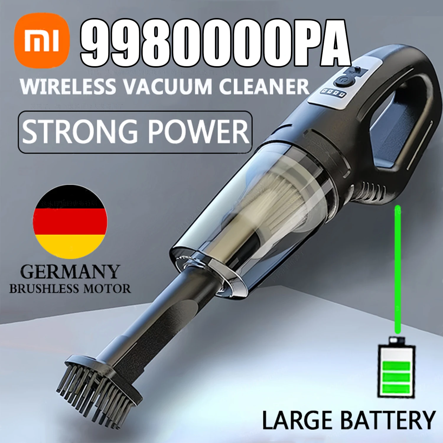 Xiaomi 120W Portable Car Vacuum Cleaner USB Charging Handheld Cordless Vacuum Cleaner Powerful Suction for Auto Home Office Pet