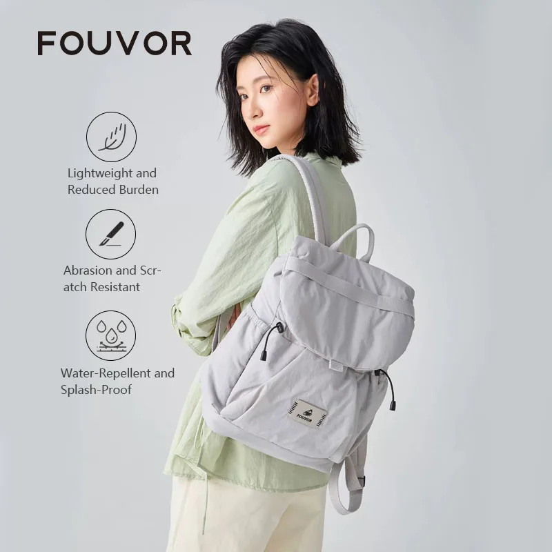 FOUVOR Fashion Backpack Women 2026 Trend Lightweight Travel Drawstring Flap Casual Backpacks Students School Bag 3072-03