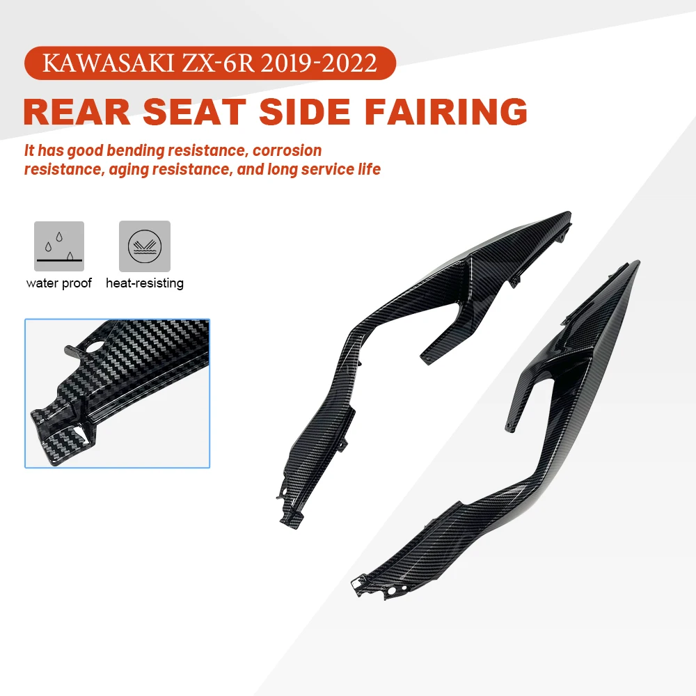 

Rear seat Side Fairing For Kawasaki ZX-6R ZX6R 2019 2020 2021 2022 Motorcycle Accessories Fixed Wind ABS Carbon Fiber Paint