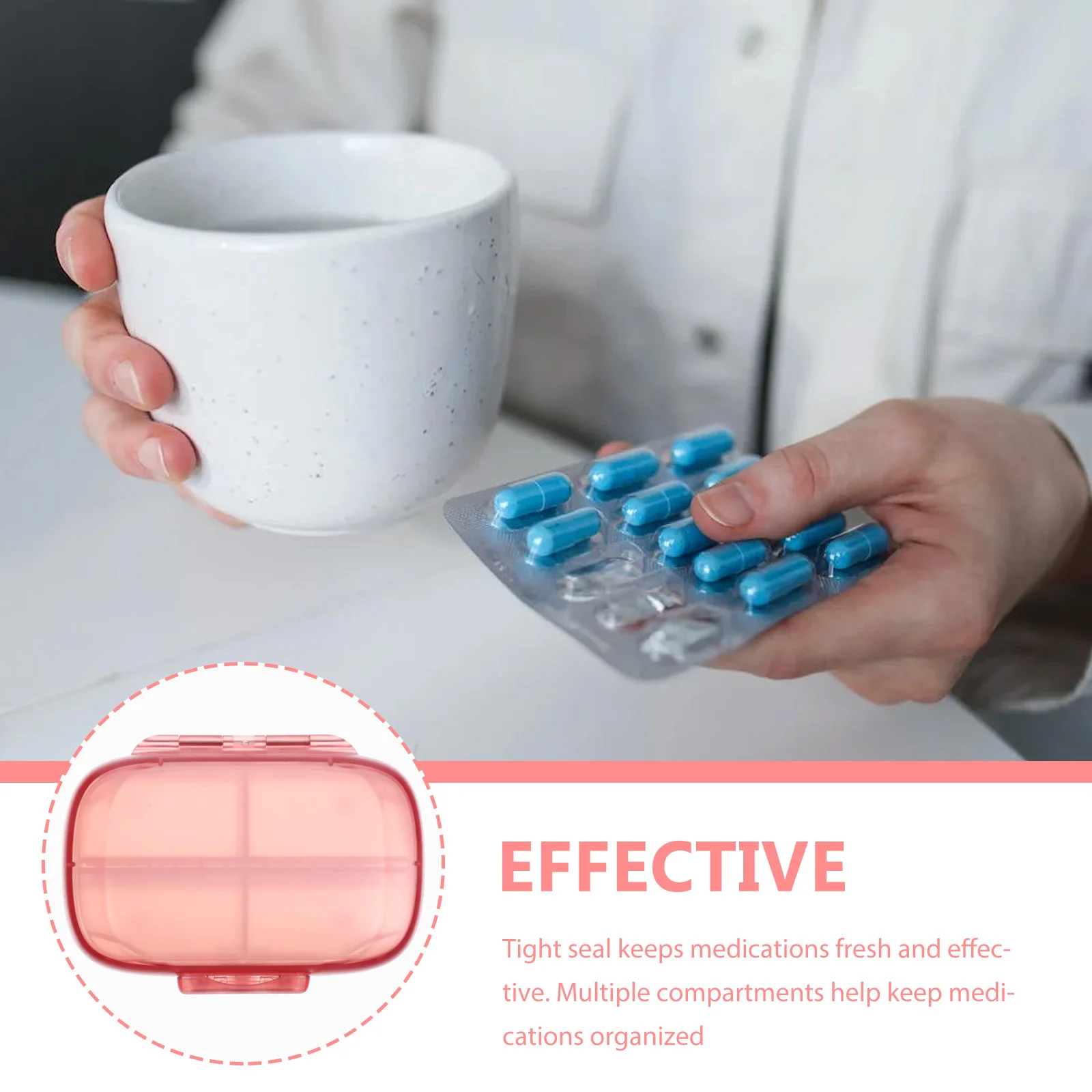 

7 Compartments Medicine Box Portable Pill ganizer Travel Case Small Dispenser Storage Container For Pills Sealed ABS PP Rock