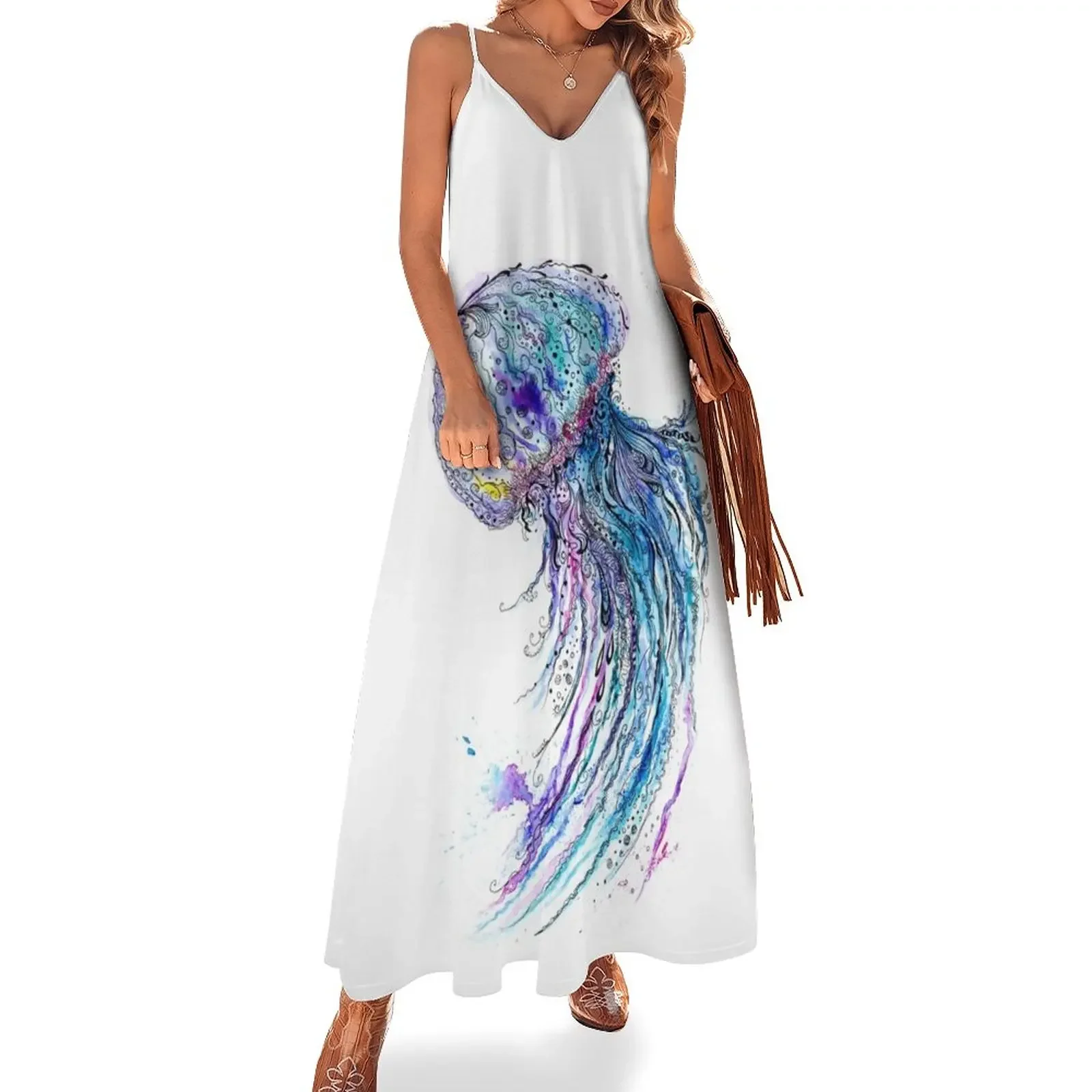

Jelly fish watercolor and ink painting Sleeveless Dress Dresses elegant party dresses for women 2025