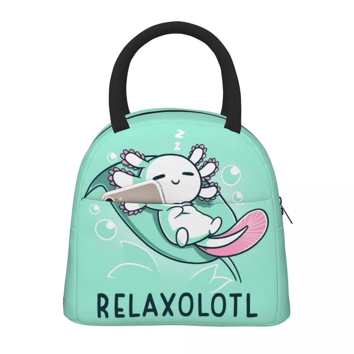 

Axolotl Lunch Bag Women Insulated Kawaii Portable Reusable Waterproof Cute Lunch Bags for Women